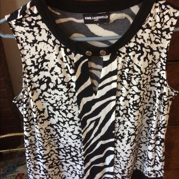 Karl Lagerfield Parts Tee Animal Print Petite - Picture 3 of 3